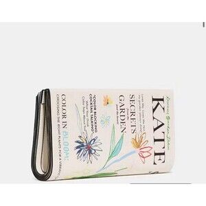 Kate Spade New York Spring Garden Secrets Flower Magazine Clutch Bag Novelty NWT